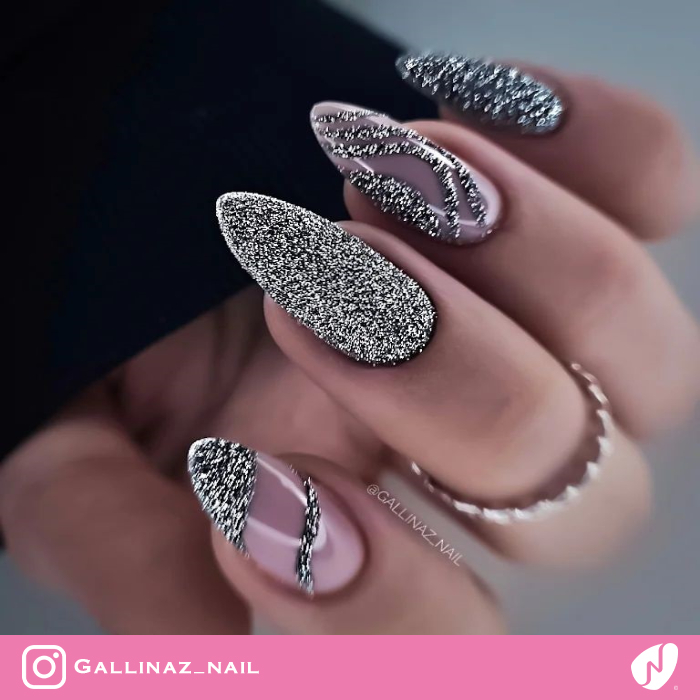 Caviar Silver Nails